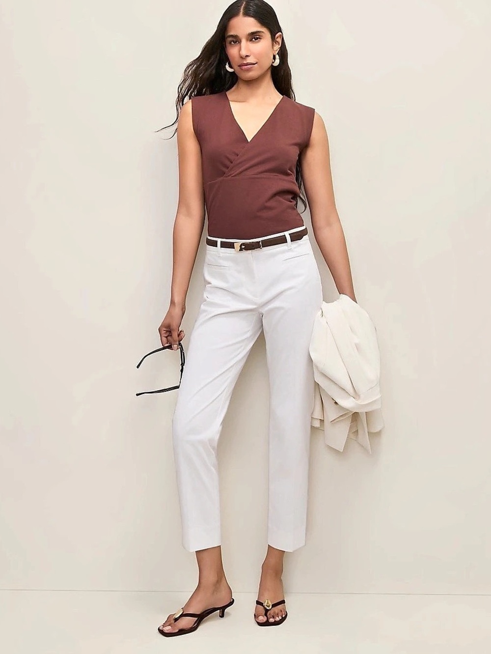 NWT Ann Taylor The Crop Pants in White